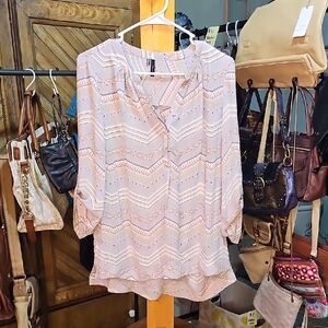 Maurices Women's Pink Patterned Blouse